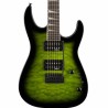 Guitarra JS Series Dinky JS20 DKQ 2PT, Amaranth Fingerboard, Transparent Green Burst